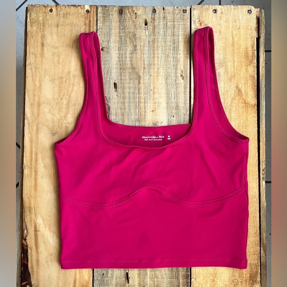 Abercrombie & Fitch Corset Squareneck Tank size Small Dark Pink